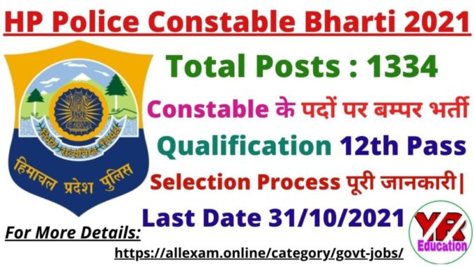 HP Police Constable Recruitment 2021