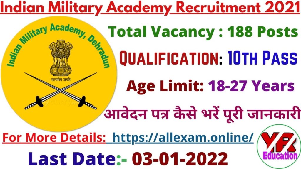 Indian Military Academy Recruitment 2021 | IMA Dehradun Recruitment 2021 Application Form