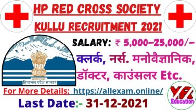 HP District Red Cross Society Kullu Recruitment 2021