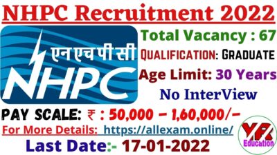 NHPC Limited Recruitment 2022