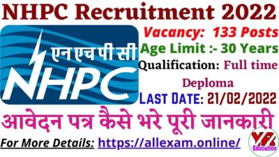 NHPC Jr Engineer Recruitment 2022