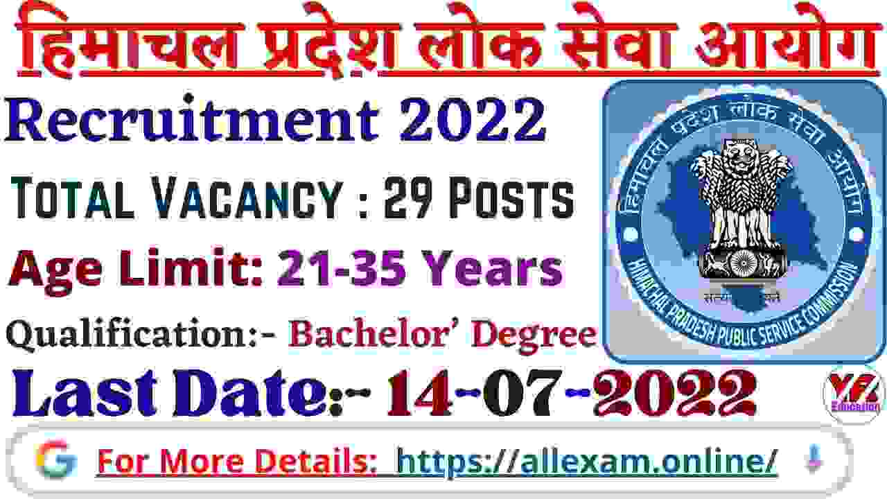 HPPSC Tehsildar BDO HAS Recruitment 2022 Apply Online for 29 Posts