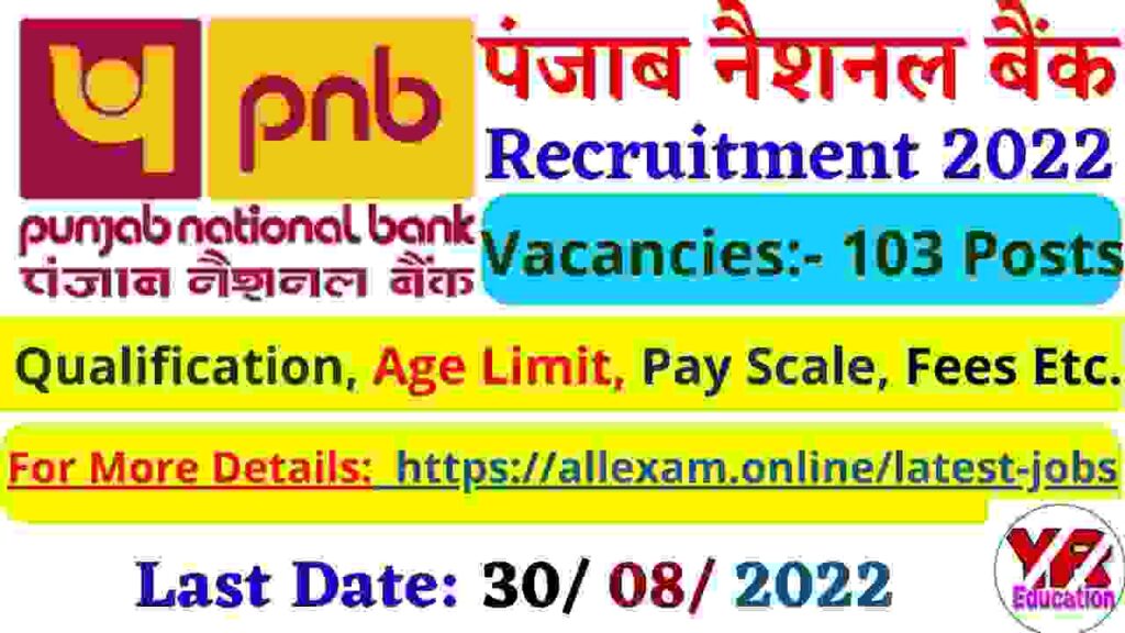 PNB Recruitment 2022 – Apply Online for 103 Manager & Officer Posts