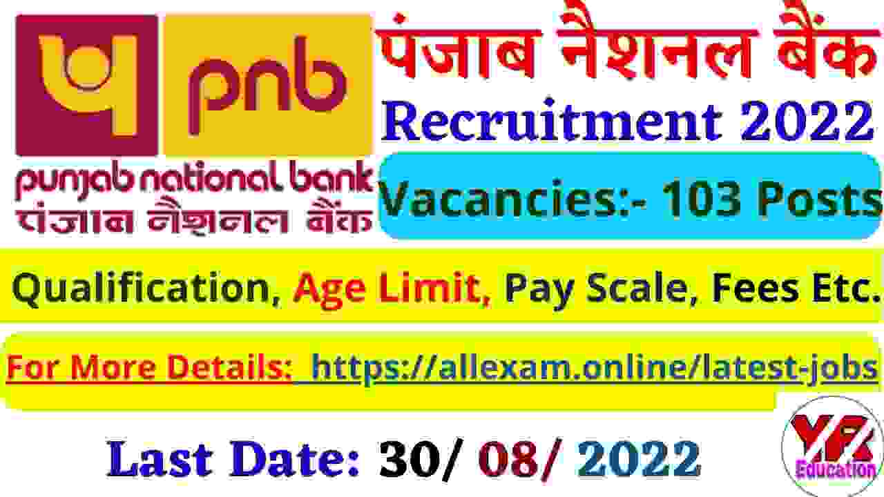 PNB Recruitment 2022 – Apply Online for 103 Manager & Officer Posts