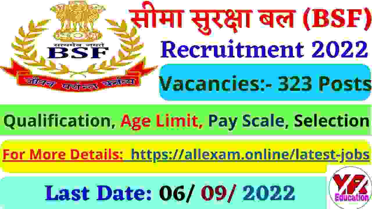 BSF Recruitment 2022 Apply Online for 323 Head Constable & ASI Stenographer Posts