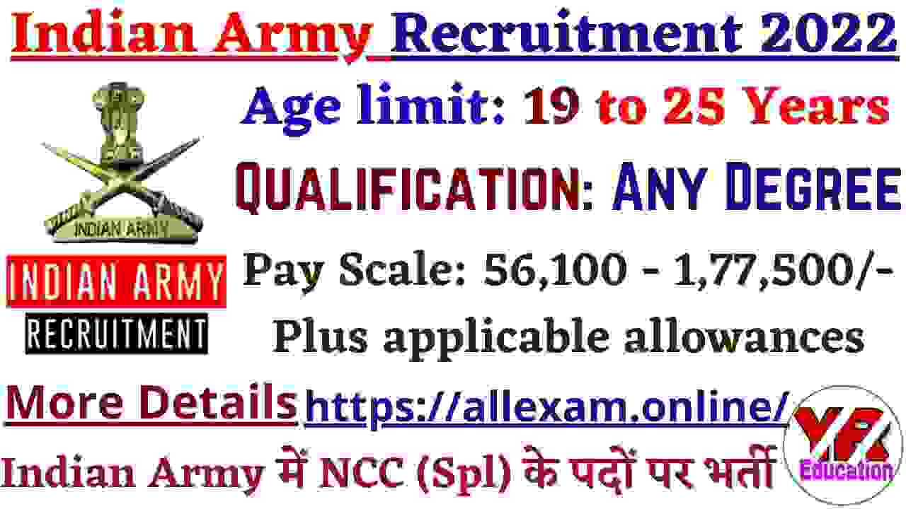 Indian Army Recruitment 2022 – Apply Online for NCC Special Entry Scheme 53nd Course (Apr)