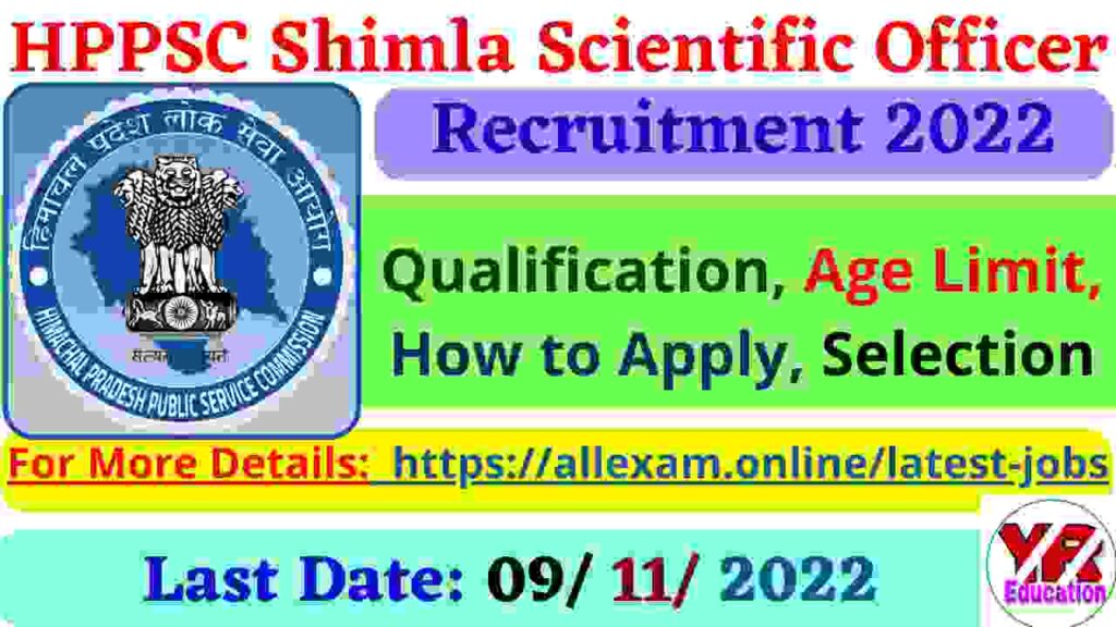 HPPSC Shimla Scientific Officer (DNA) Recruitment 2022(Official Notification & Apply Online) | HPPSC Shimla Scientific Officer (DNA) Jobs Notification & Apply Online 2022