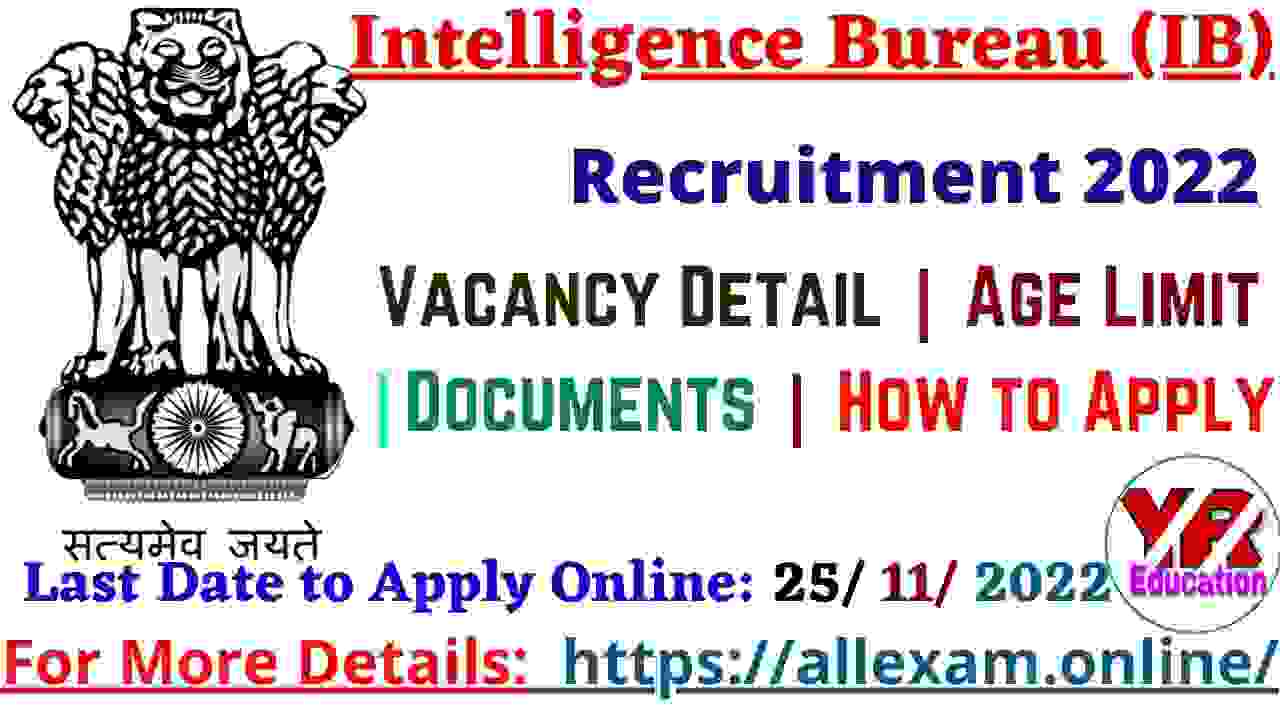 IB Recruitment 2022 – Apply Online for 1671 Security Assistant & MTS Posts