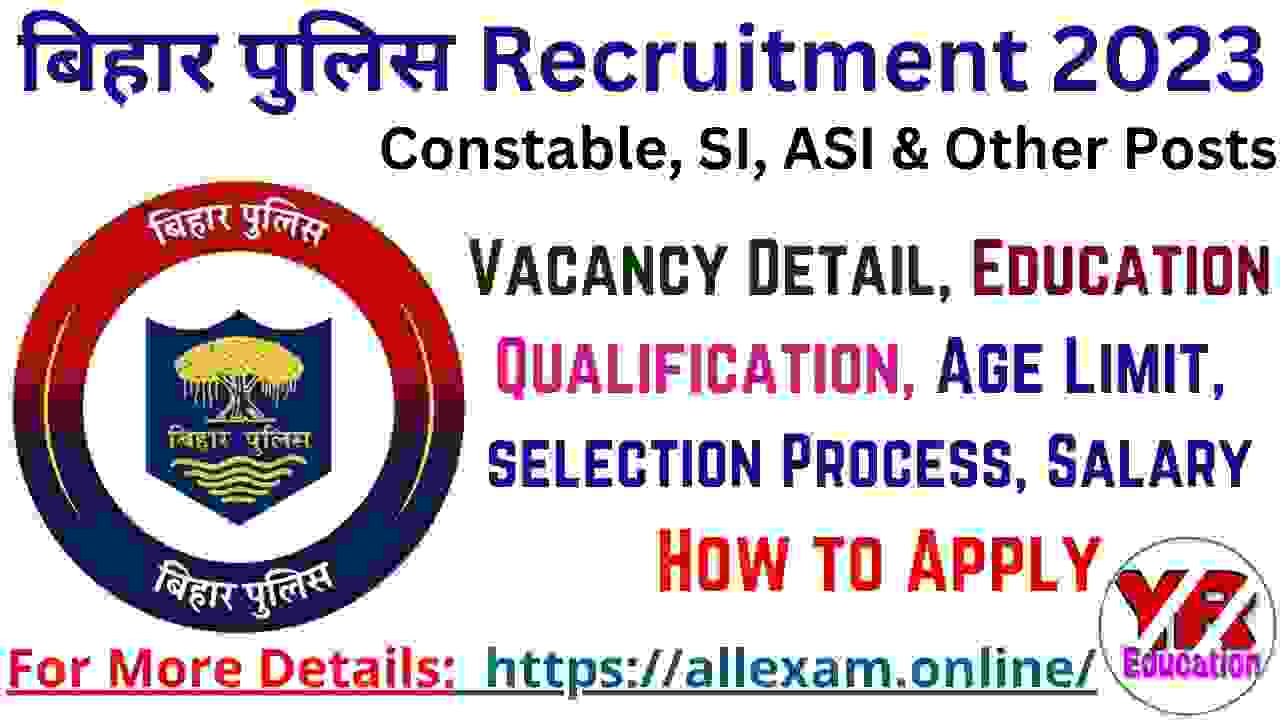 Bihar Police Recruitment 2023 Apply Online for 7808 SI Constable and Other Posts