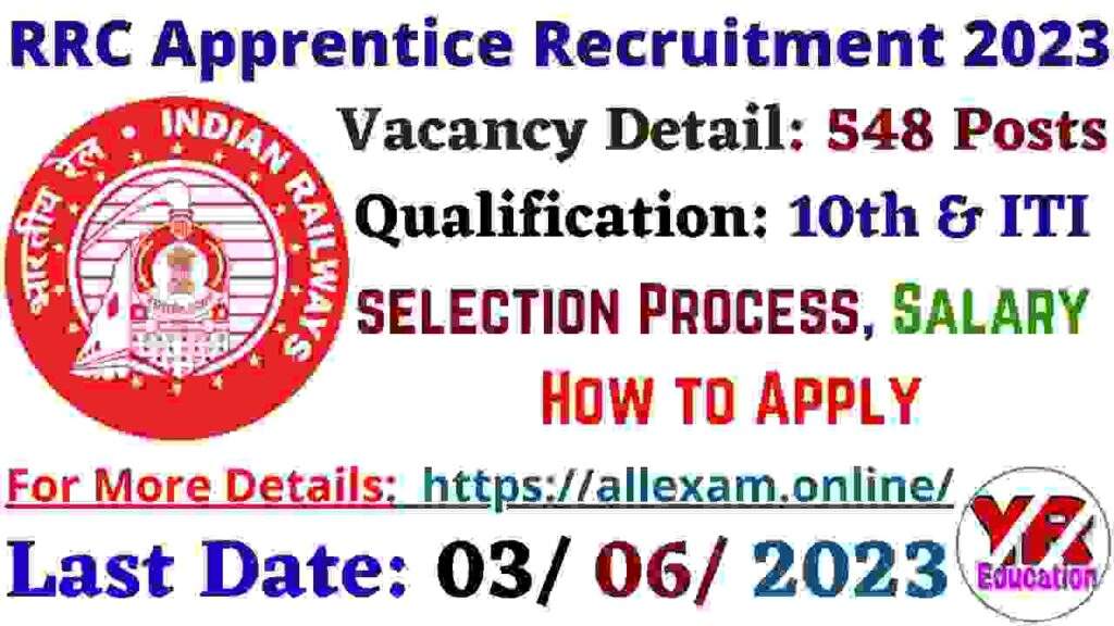 RRC SECR Trade Apprentice Recruitment 2023 – Apply Online for 548 Posts