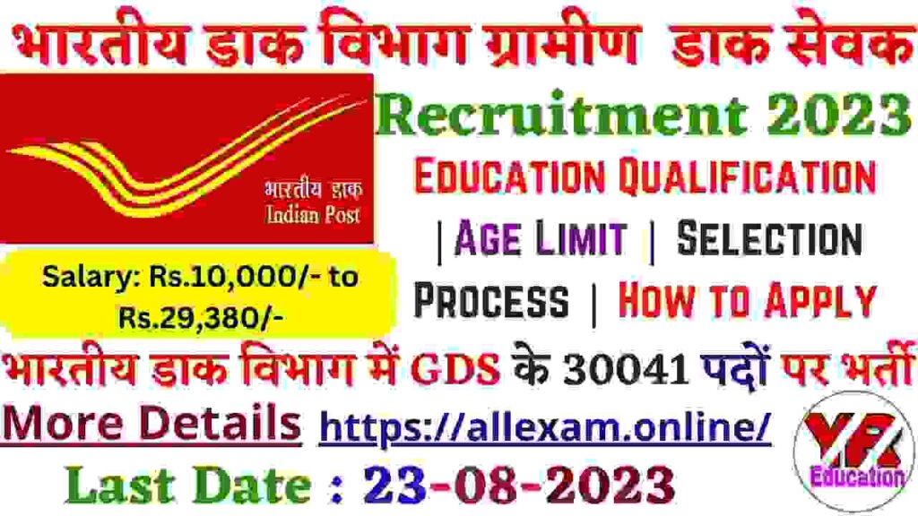 Post Office Recruitment 2023 Apply Online for 30041 GDS Posts