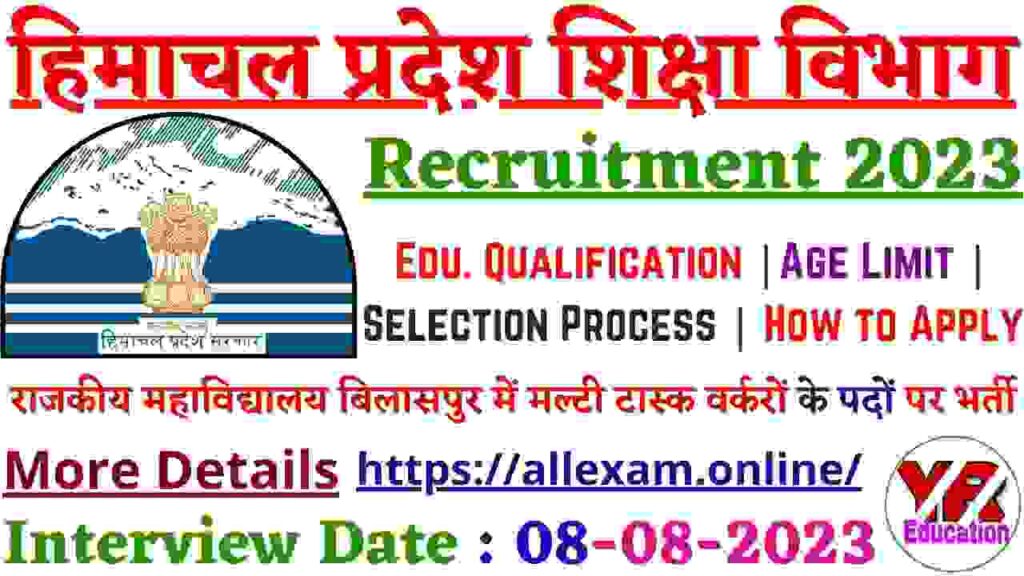 MTW Recruitment in Govt College Bilaspur HP