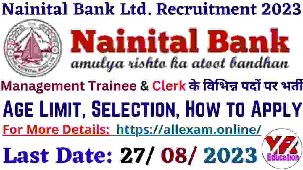 Nainital Bank Ltd Management Trainee & Clerk Recruitment 2023 - Apply Online for 110 Posts