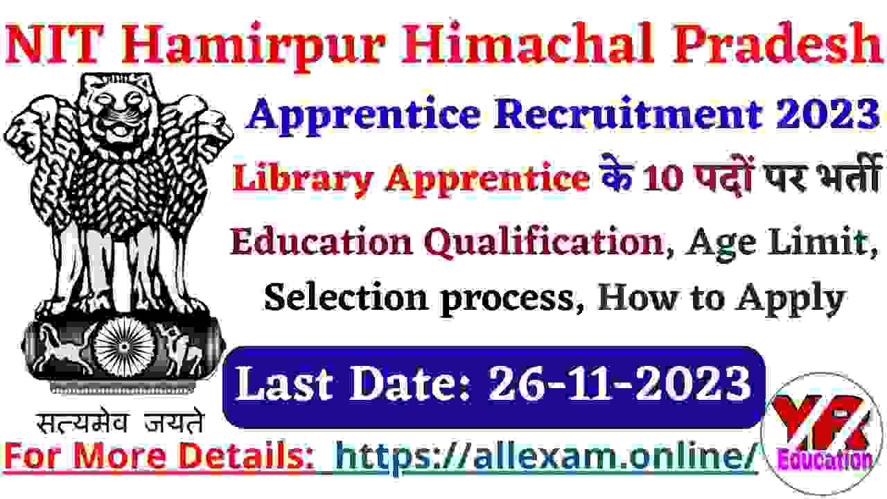 NIT Hamirpur HP Library Apprentice Recruitment 2023