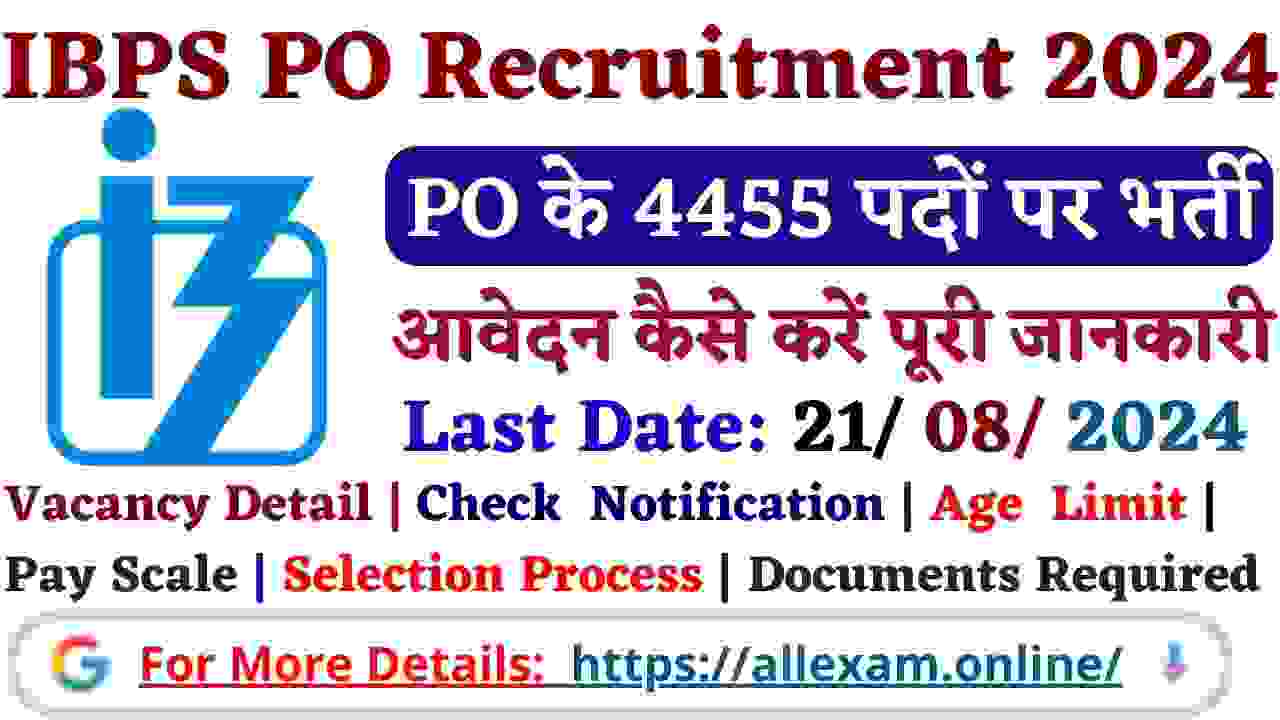 IBPS PO Recruitment 2024 Notification Out Apply Online for 4455 Posts